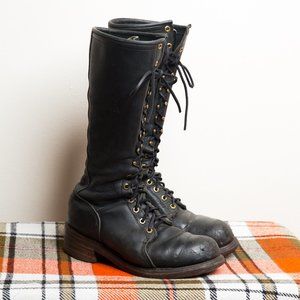 Vintage J.H. Hall's Linemen's Supplies Boots | Tall Lace-Up Work Boot